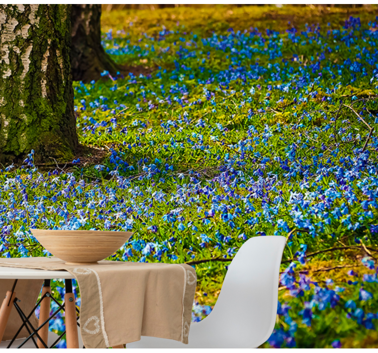 Tapisserie fleur scène de prairie de jacinthes - TenStickers