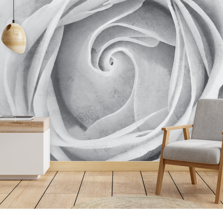 Tapisserie fleur spirale de roses Élégante - TenStickers