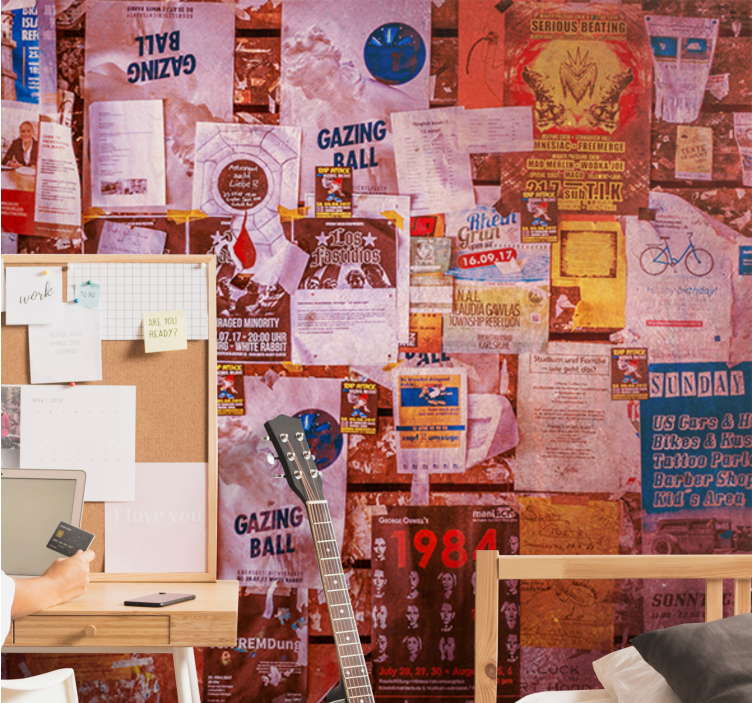 Tapisserie graffiti affiche collage urbain - TenStickers