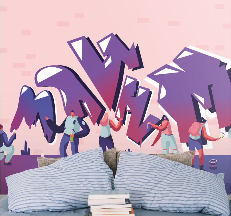 Tapisserie graffiti art de l'expression urbaine créative - TenStickers