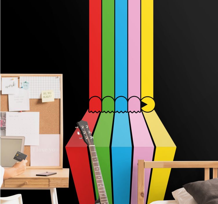 Tapisserie graffiti coups de crayon colorés - TenStickers