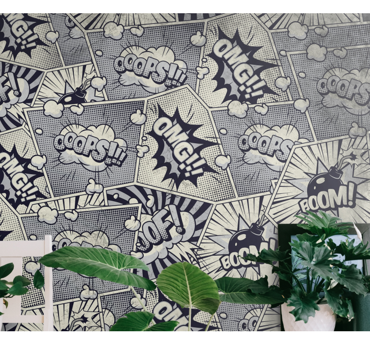 Tapisserie graffiti effets sonores comiques - TenStickers