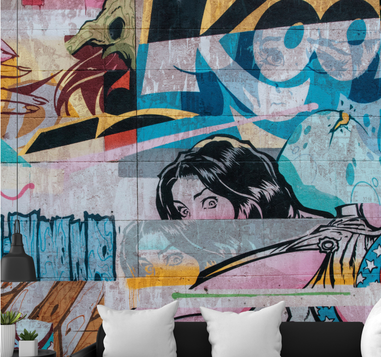 Tapisserie graffiti métropolitaine - TenStickers