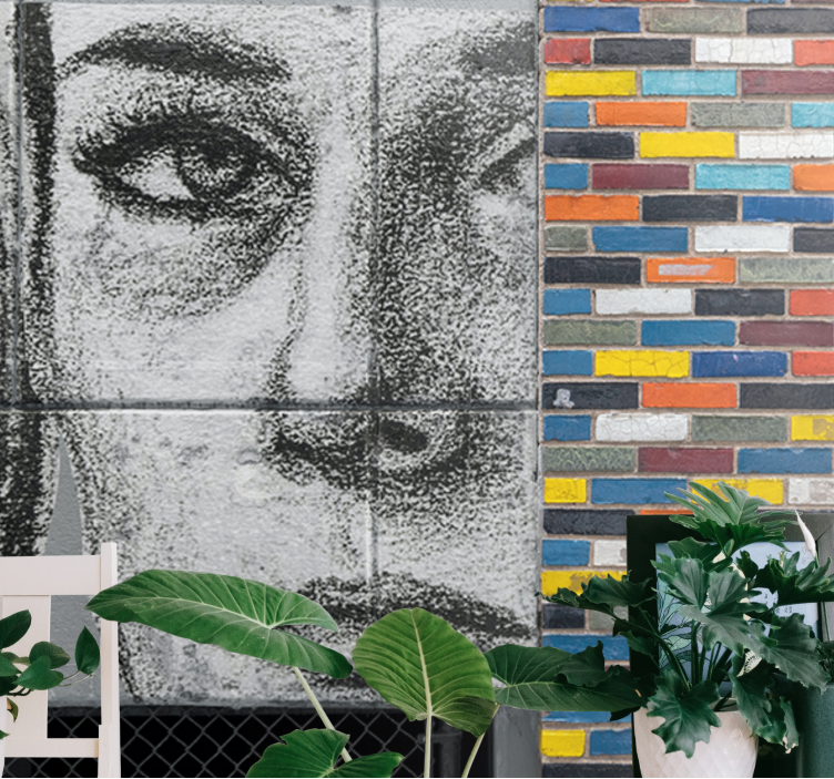 Tapisserie graffiti portrait urbain unique - TenStickers