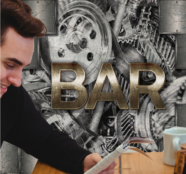 Tapisserie graffiti typographie industrielle - TenStickers