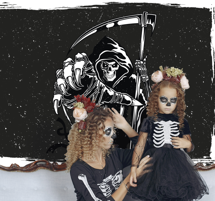 Tapisserie halloween illustration de la mort - TenStickers