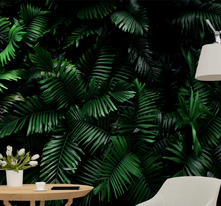 Tapisserie jungle feuillage vert vif - TenStickers