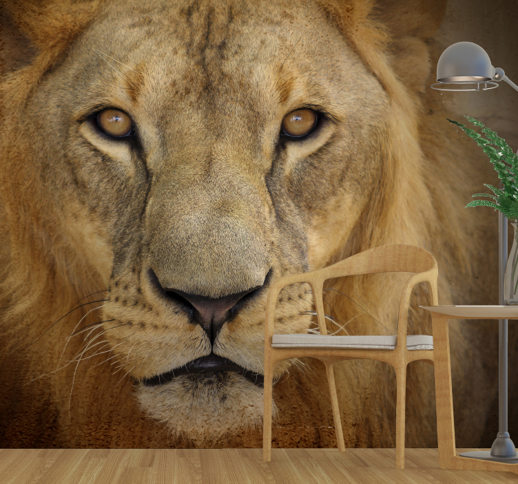 Tapisserie lion regard intense - TenStickers