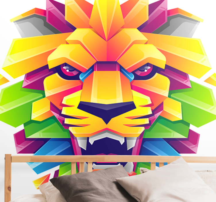 Tapisserie lion visage de lion vibrant - TenStickers