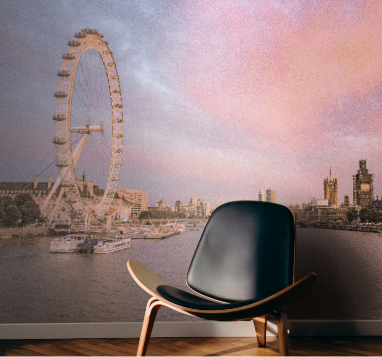 Tapisserie londres vue de la roue de londres - TenStickers