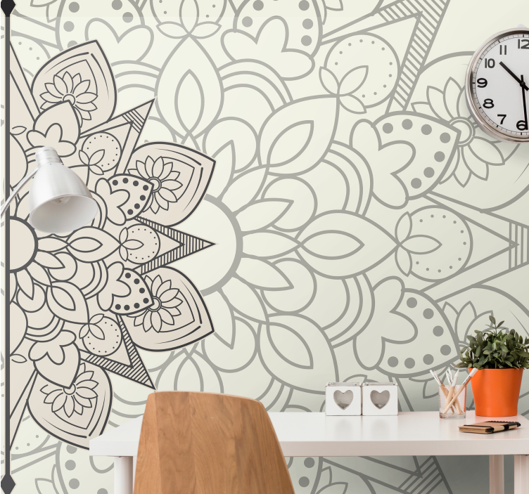 Tapisserie mandala motif floral élaboré - TenStickers