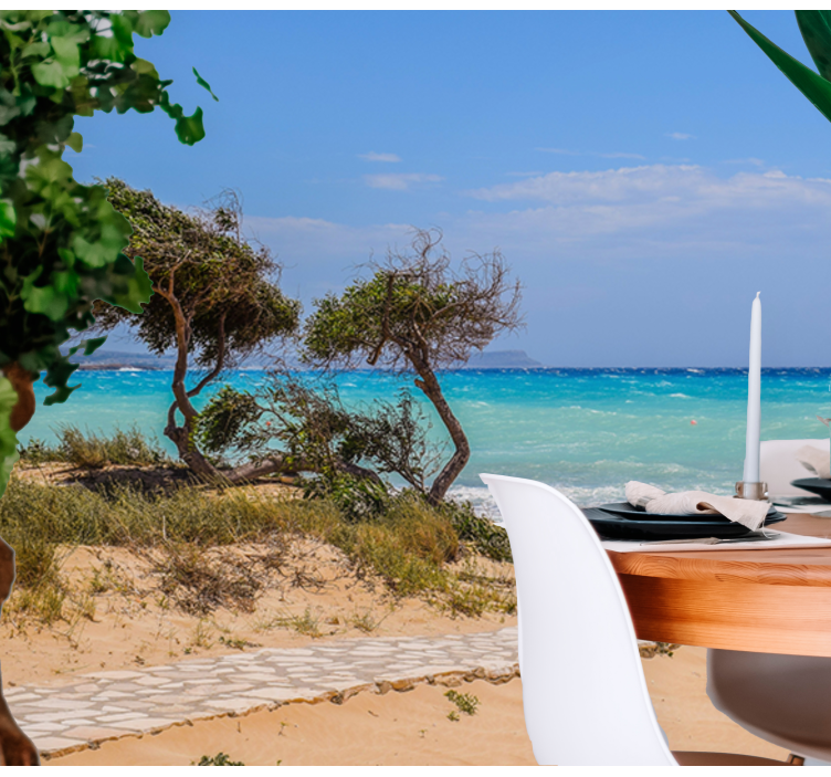 Tapisserie mer chemin de scène serein - TenStickers