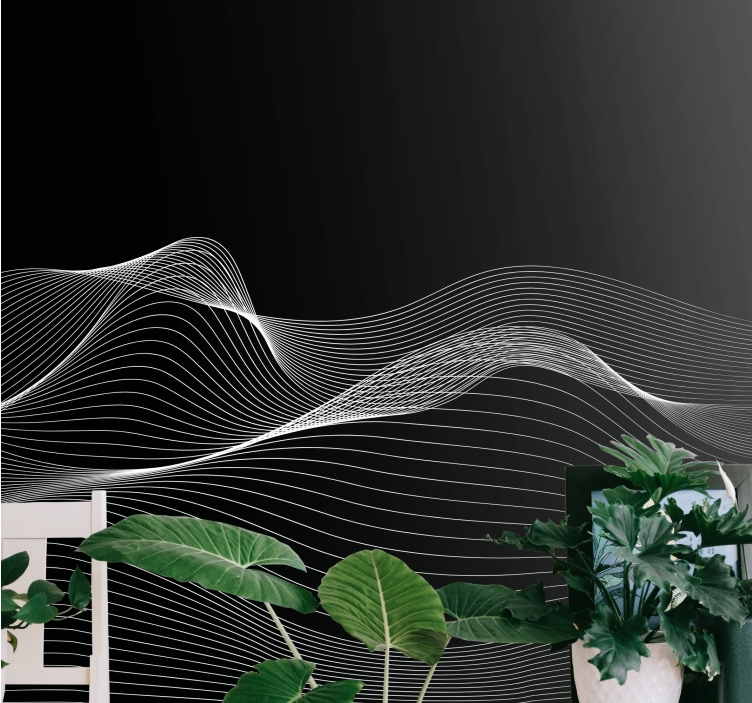 Tapisserie moderne lignes fluides élégantes - TenStickers