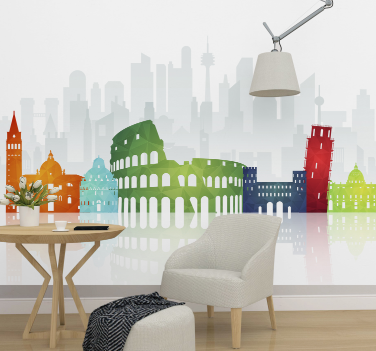 Papier peint moderne skyline italienne - TenStickers