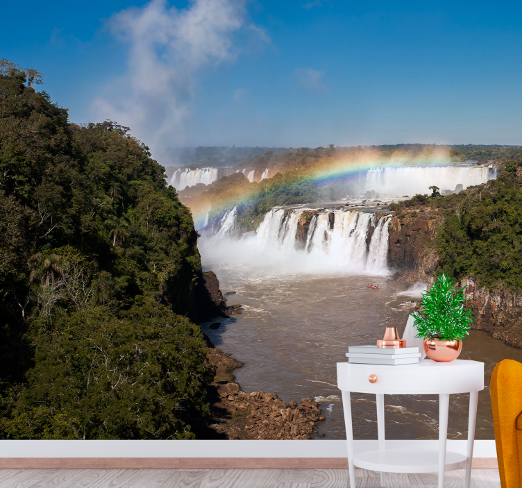 Tapisserie montagne arc-en-ciel des chutes d'iguazu - TenStickers