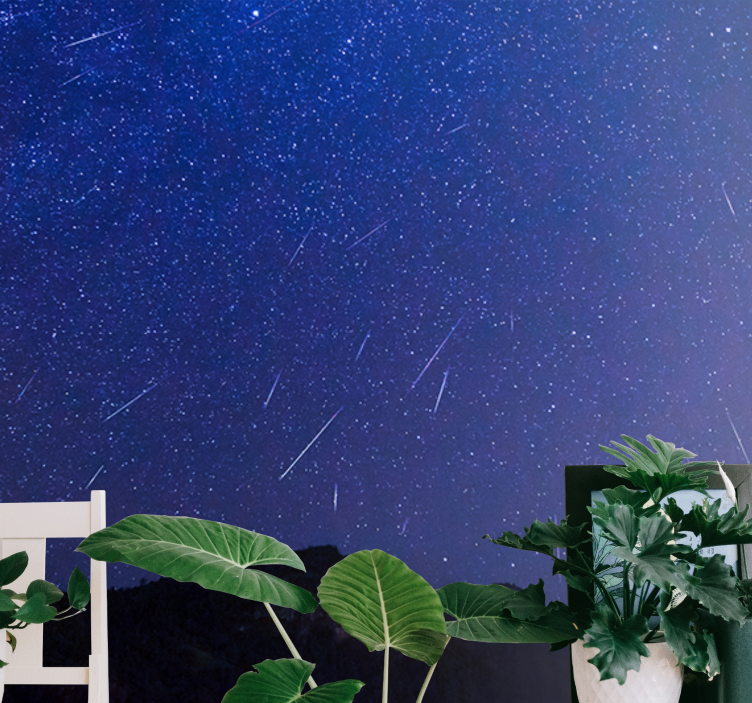 Tapisserie montagne comètes célestes nuit - TenStickers