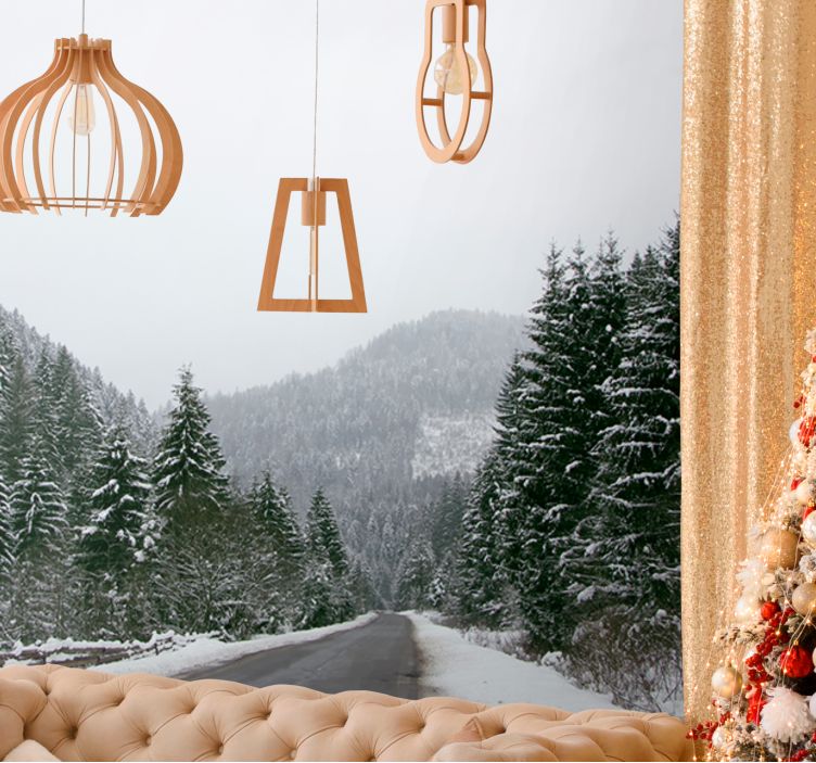 Tapisserie montagne paysage de montagne glacé - TenStickers