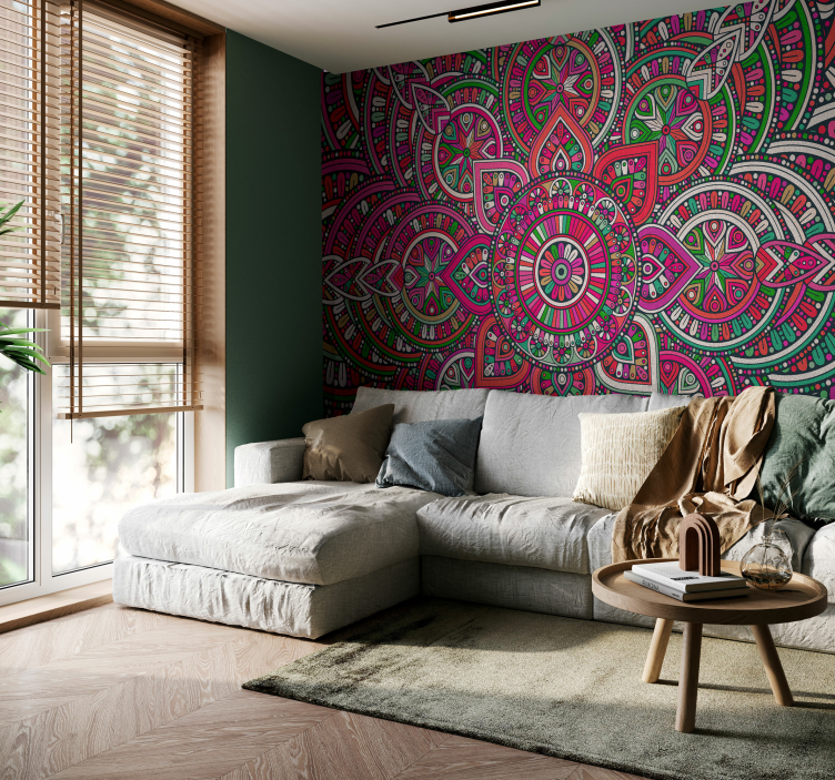 Tapisserie murale style boho mandala - TenStickers