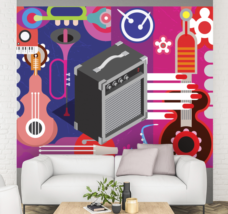 Tapisserie musique amplificateur et instruments - TenStickers