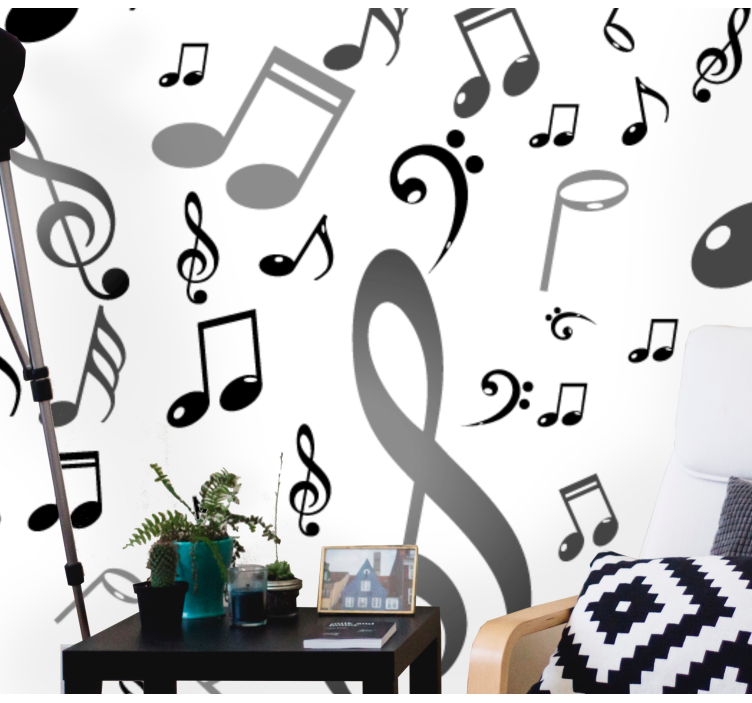 Tapisserie musique motif notes de musique - TenStickers