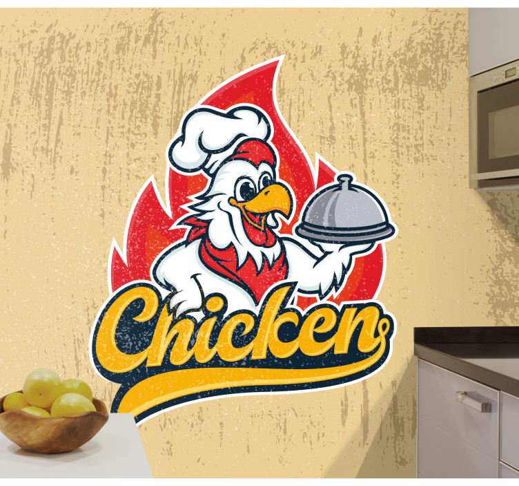 Tapisserie musique plat de service poulet chef - TenStickers
