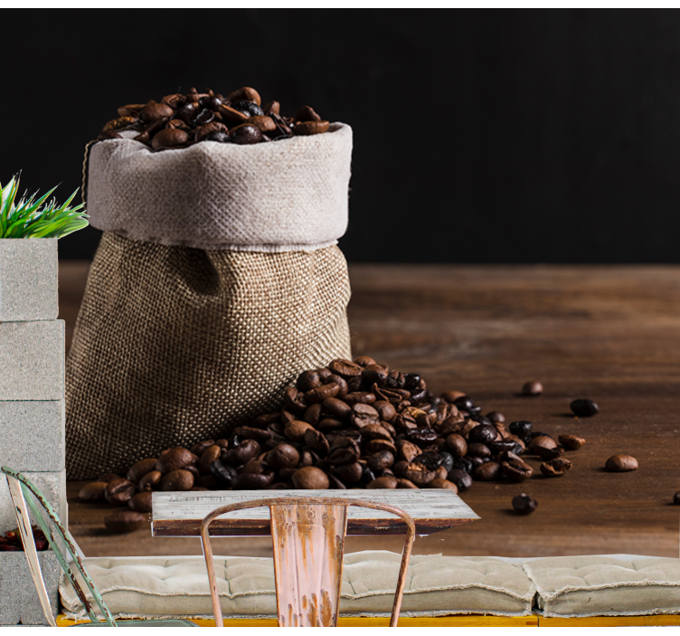 Tapisserie musique sac de grains de café - TenStickers