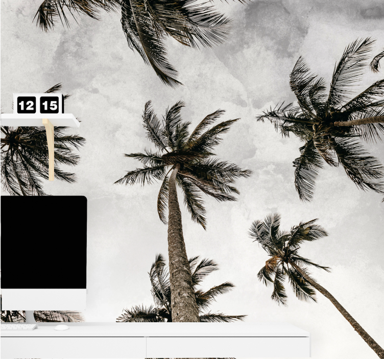 Tapisserie nature canopée de palmiers - TenStickers