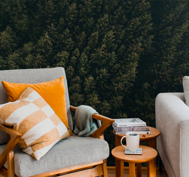 Tapisserie nature canopée de verdure luxuriante - TenStickers