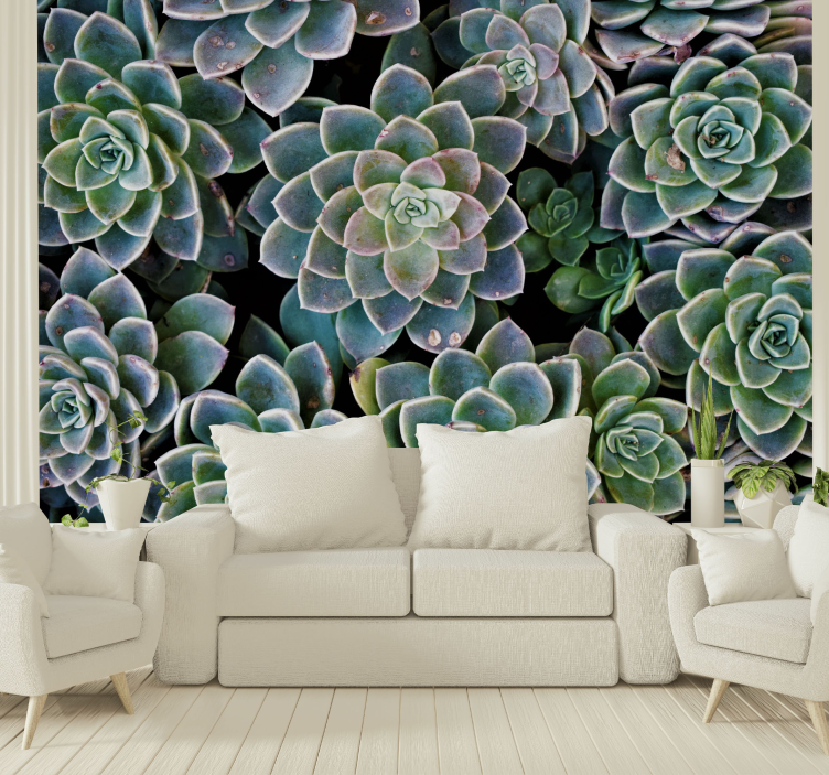 Tapisserie nature collection de plantes succulentes - TenStickers