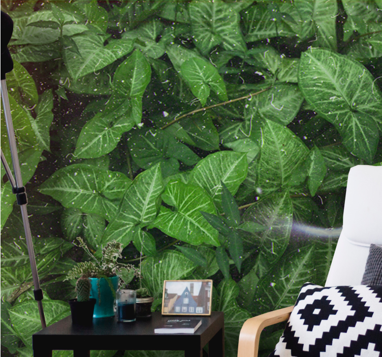 Tapisserie nature composition de feuilles vivantes - TenStickers