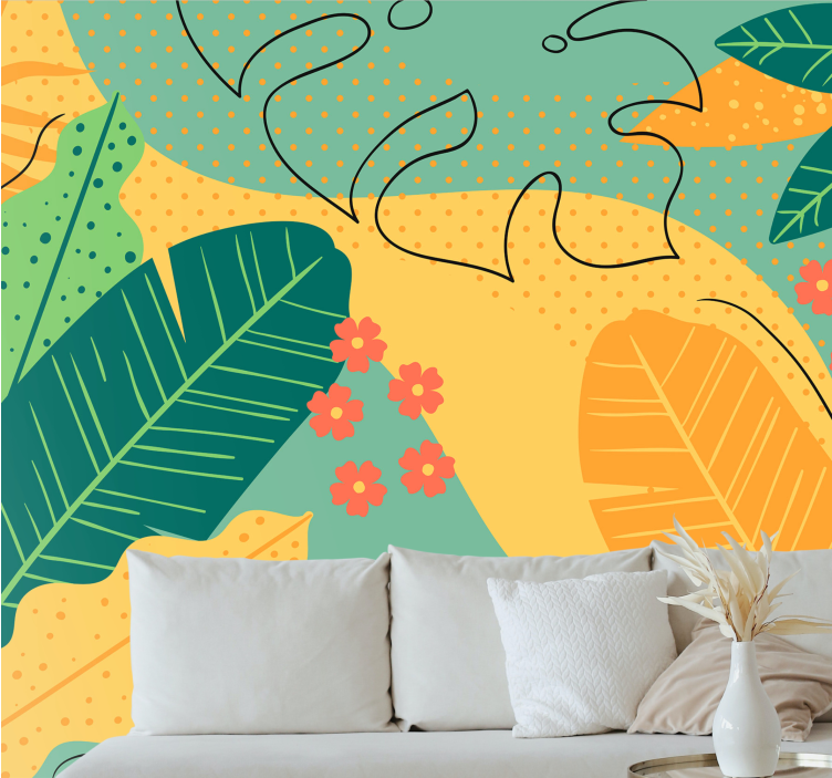 Tapisserie nature feuillage tropical décoratif - TenStickers