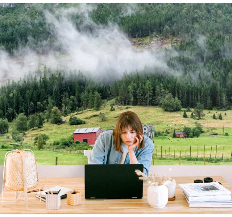 Tapisserie nature forêt norvégienne - TenStickers