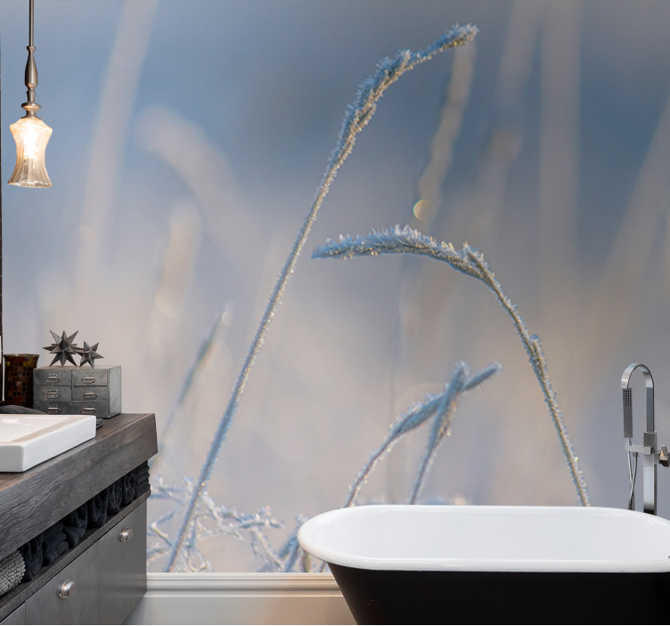 Tapisserie nature herbe gelée - TenStickers