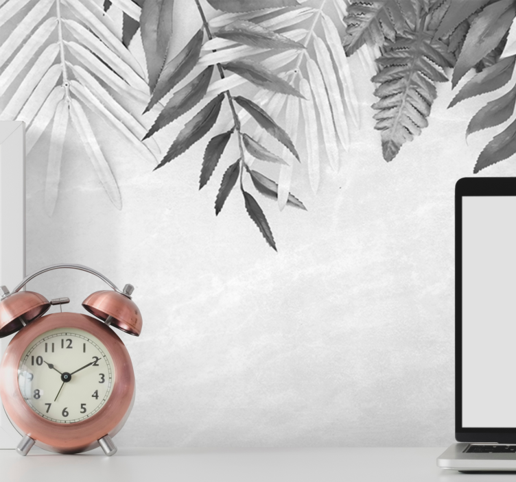 Tapisserie nature motifs de feuilles monochromes - TenStickers