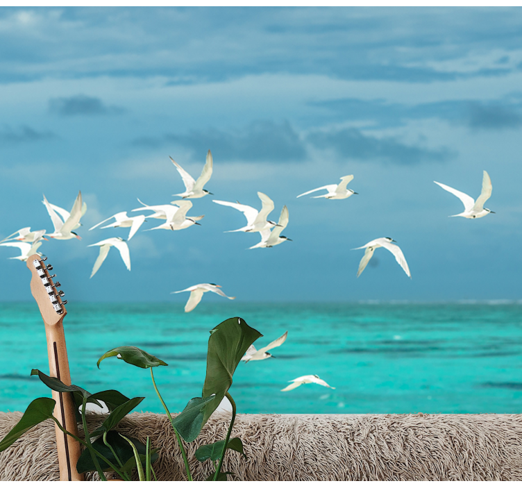 Tapisserie nature oiseaux en vol - TenStickers