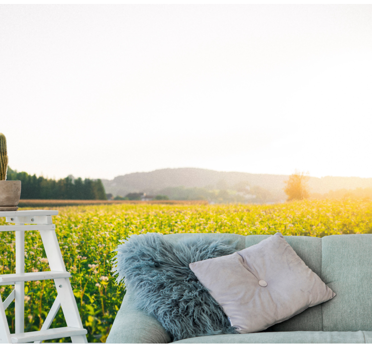 Tapisserie nature paysage de prairie tranquille - TenStickers