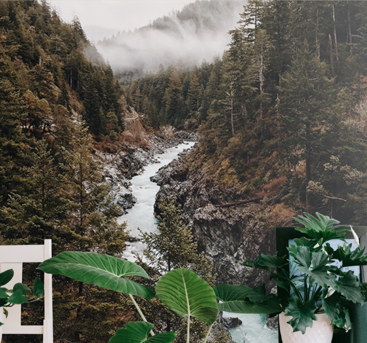 Tapisserie nature paysage de rivière majestueux - TenStickers