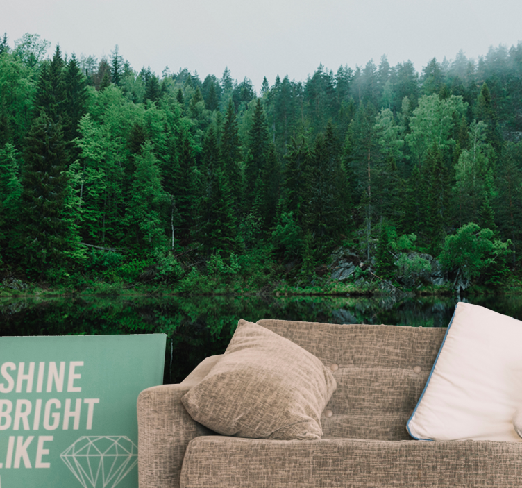 Tapisserie nature reflet paisible de la forêt - TenStickers