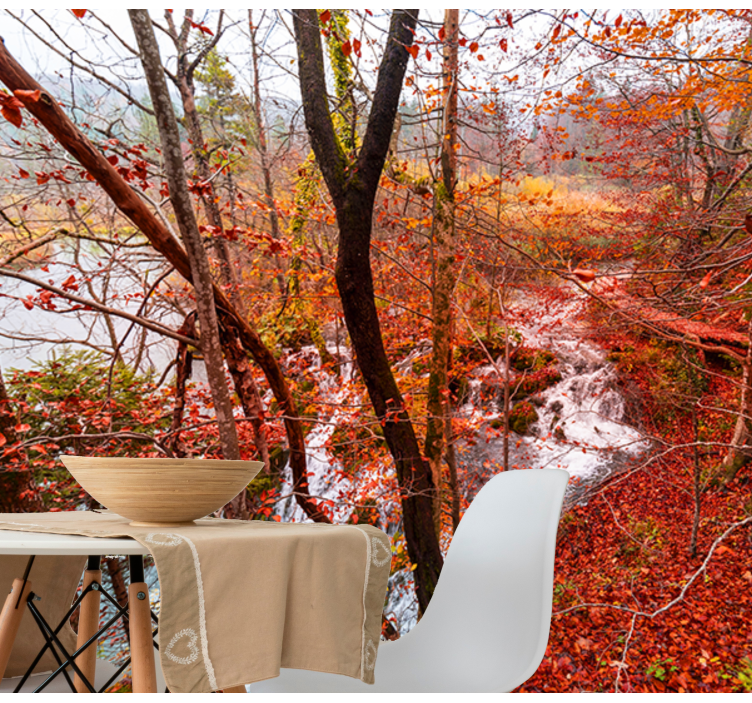 Tapisserie nature scène de forêt d'automne - TenStickers