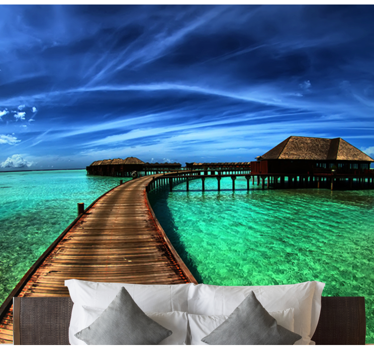 Tapisserie nature scène océanique tropicale - TenStickers