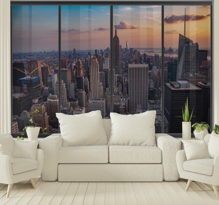 Tapisserie new york paysage urbain empire state - TenStickers
