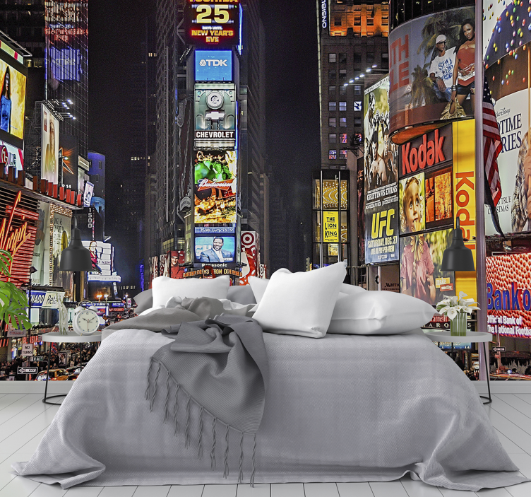 Tapisserie new york times square vibrant - TenStickers