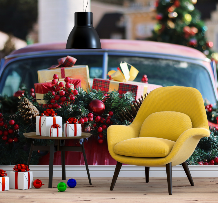 Tapisserie noel cadeaux de fête festifs - TenStickers