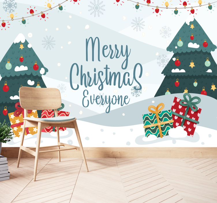 Tapisserie noel cadeaux pour le sapin de noël - TenStickers