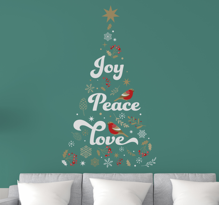 Tapisserie noel joie paix amour - TenStickers