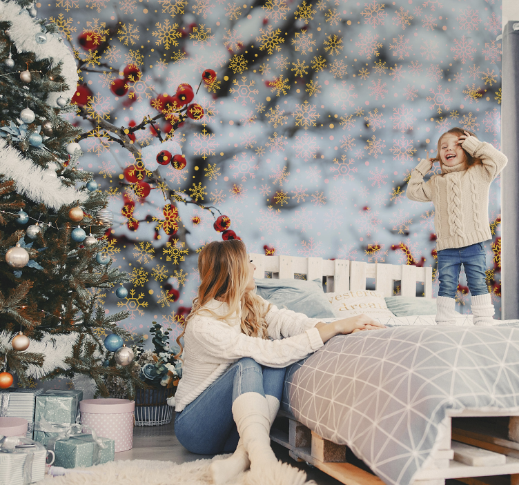 Tapisserie noel moments festifs d'hiver - TenStickers