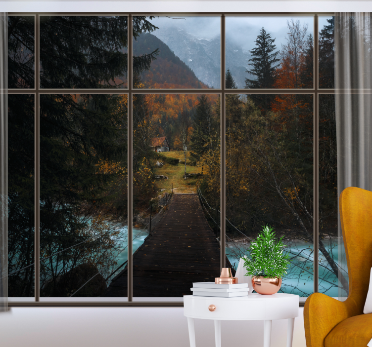 Tapisserie paysage chemin de montagne - TenStickers