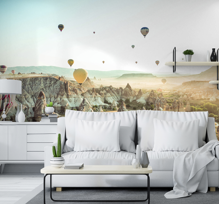 Tapisserie paysage dirigeables gonflables - TenStickers