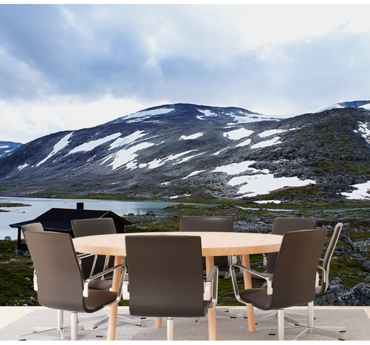 Tapisserie paysage retraite au bord du lac - TenStickers