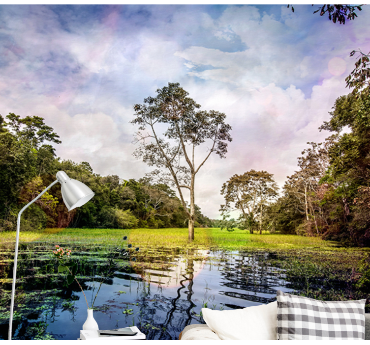 Tapisserie paysage scène de nature paisible - TenStickers